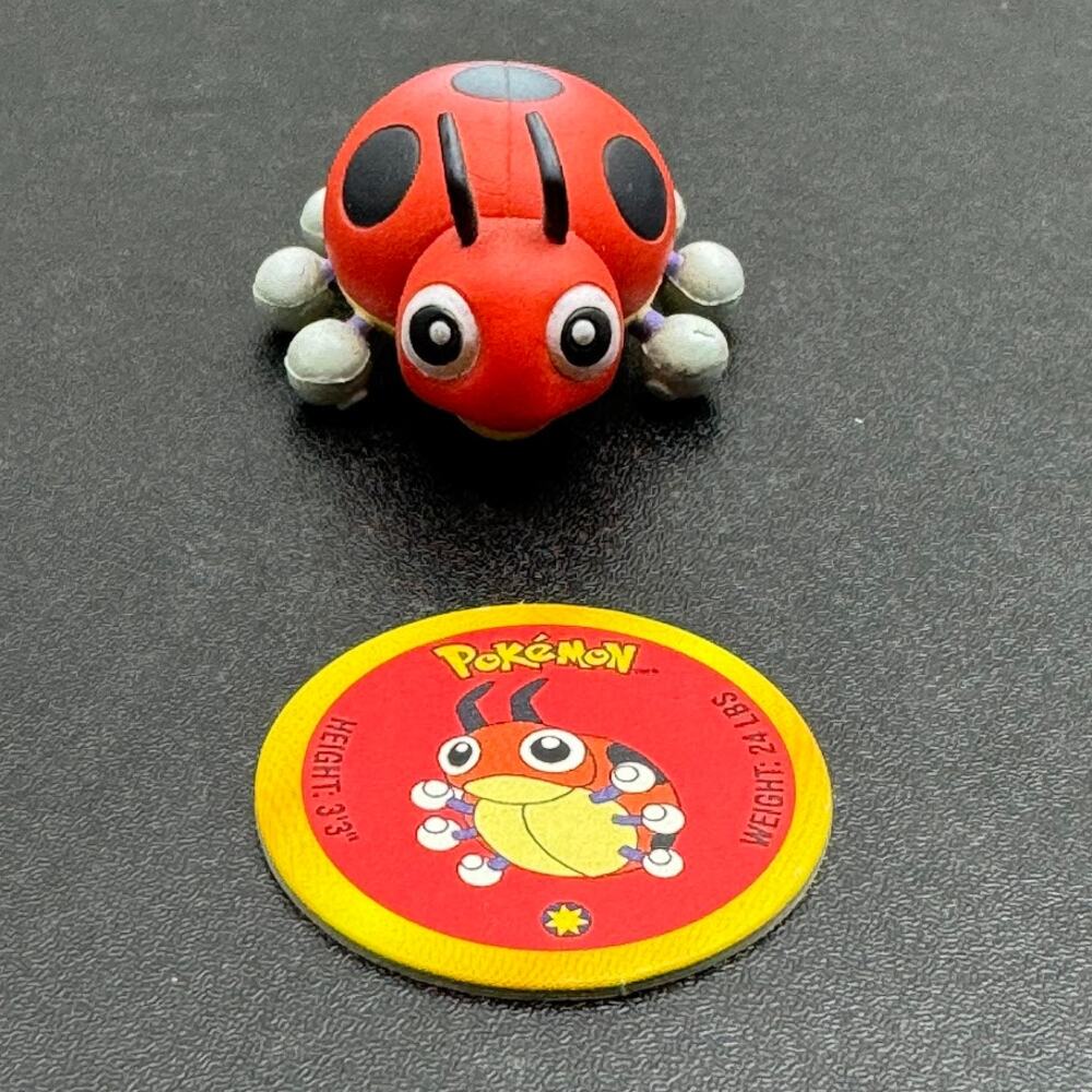 Ledyba Tomy Pokemon Vintage PVC Figure With Coin CGTSJ 2000